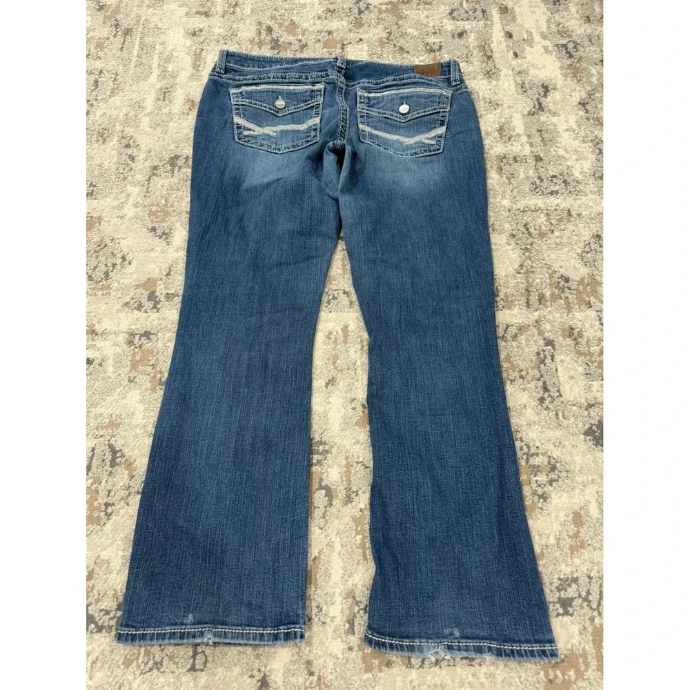 BKE Payton Bootcut Jeans Mens 34R Blue Mid Wash Flap Pocket Denim